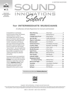 Sound Innovations Soloist for Intermediate Musicians - Baritone Saxophone - Book/Media Online