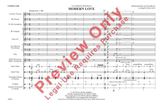 Modern Love - Bowie/Scott - Marching Band - Gr. 3