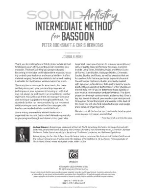 Sound Artistry: Intermediate Method - Boonshaft/Bernotas - Bassoon - Book