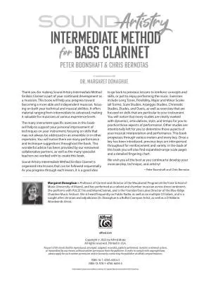 Sound Artistry: Intermediate Method - Boonshaft/Bernotas - Bass Clarinet - Book