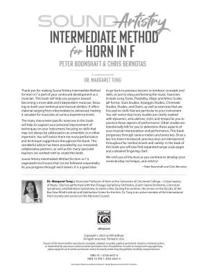 Sound Artistry: Intermediate Method - Boonshaft/Bernotas - French Horn - Book