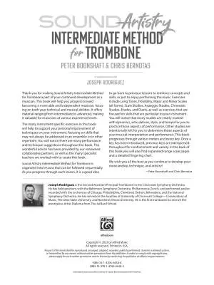 Sound Artistry: Intermediate Method - Boonshaft/Bernotas - Trombone - Book