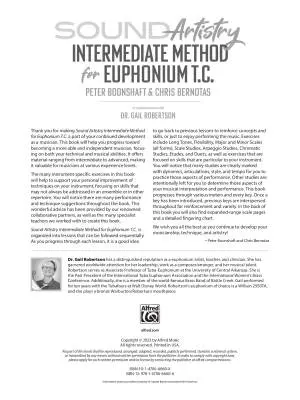 Sound Artistry: Intermediate Method - Boonshaft/Bernotas - Euphonium TC - Book