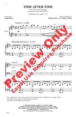 Time After Time - Hyman/Lauper/Beck - Choral Octavo - SATB Accompanied