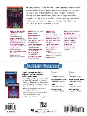 Teens\' Musical Theatre Anthology: Female Edition - DeSpain - Piano/Vocal/Guitar - Book/Audio Online