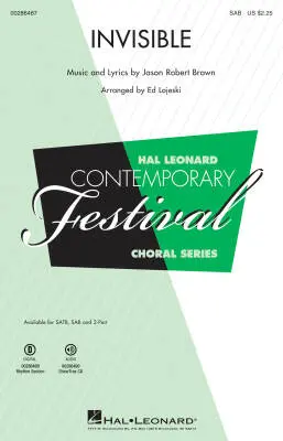 Hal Leonard - Invisible - Brown/Lojeski - Choral Octavo - SAB Accompanied