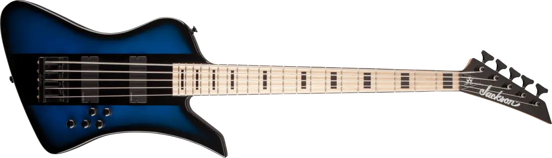 X Series Signature David Ellefson Kelly Bird V Bass, Maple Fingerboard - Blue Stripe