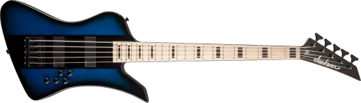 Jackson Guitars - X Series Signature David Ellefson Kelly Bird V Bass, Maple Fingerboard - Blue Stripe