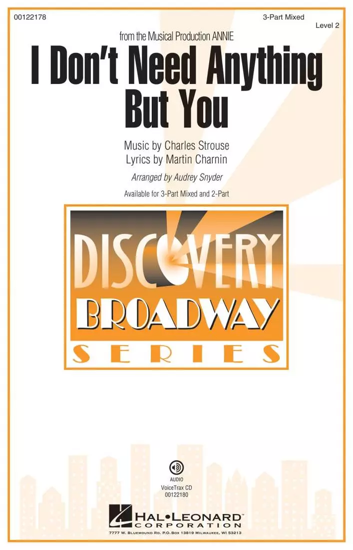 I Don\'t Need Anything But You (from Annie) - Charnin/Strouse/Snyder - 3pt Mixed