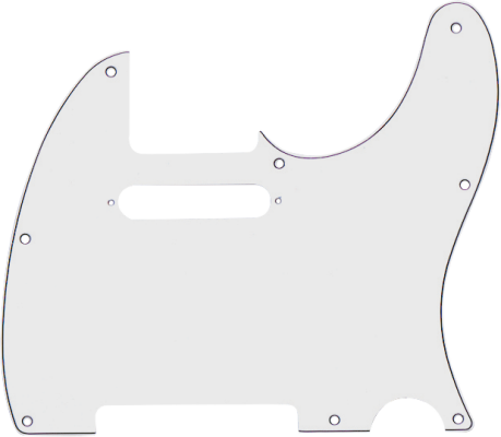 Fender - 8-Hole Mount Telecaster Pickguard, 3-Ply - White/Black/White