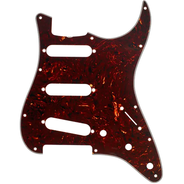 11-Hole \'60s Vintage-Style Stratocaster S/S/S Pickguard, 4 Ply - Tortoise Shell