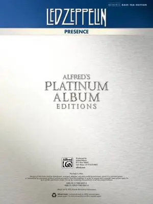 Presence (Platinum Album) - Led Zeppelin - Bass Guitar - Book