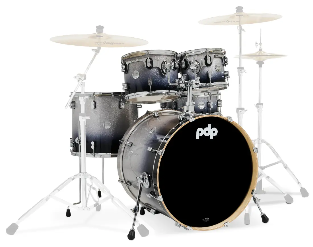 Concept Maple 5-Piece Shell Pack (22,10,12,16,SD) - Silver to Black Fade Lacquer