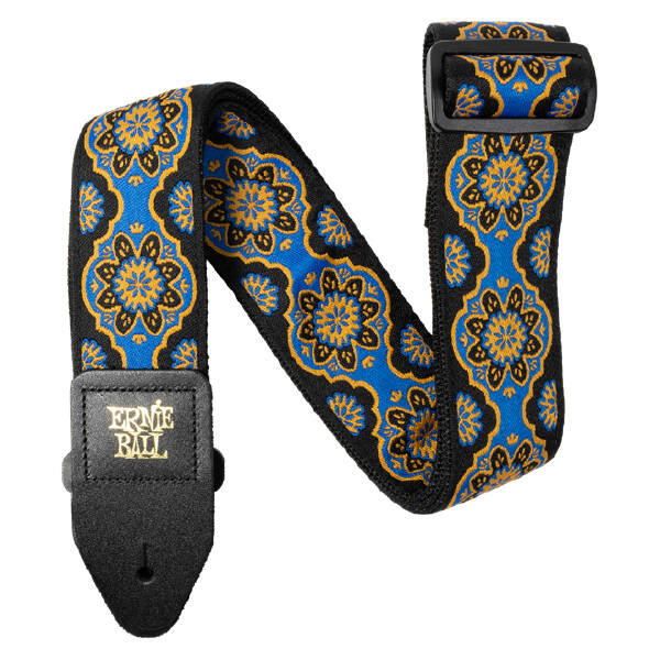 2\'\' Jacquard Guitar Strap - Blue Kaleidoscope