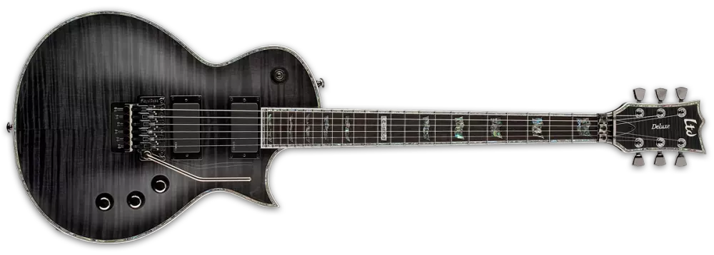 LTD Deluxe Flame Maple Top Electric Guitar - See Thru Black