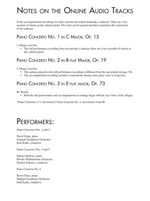 Complete Piano Concertos - Beethoven - Piano - Book/Audio Online