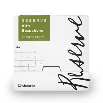 DAddario Woodwinds - Organic Reserve Alto Sax Reed - Strength 3+ (25 Pack)