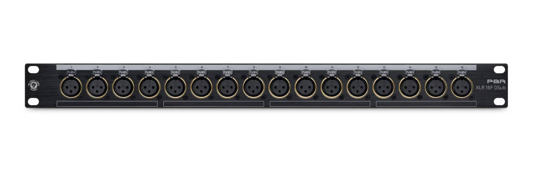 PBR XLR 16F Dsub 16-Point Gold-Plated Female XLR/DB25 Patchbay