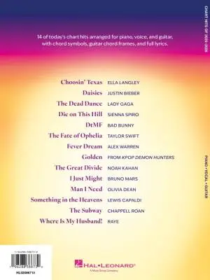 Chart Hits 2025-2026 - Piano/Vocal/Guitar - Book