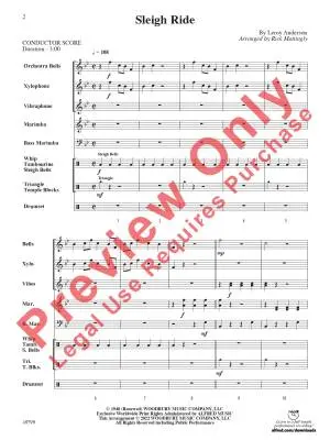 Sleigh Ride - Anderson/Mattingly - Percussion Octet - Gr. 3