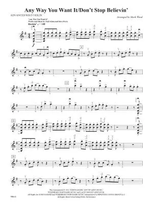 Any Way You Want It/Don\'t Stop Believin\' - Schon/Perry/Wood - Violin - Sheet