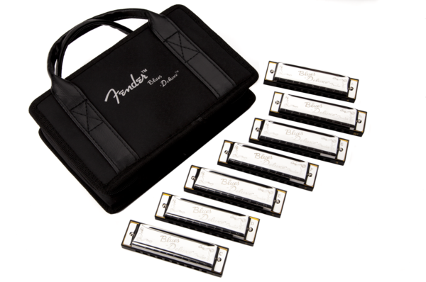 Blues Deluxe Harmonicas - Pack of 7 w/Case