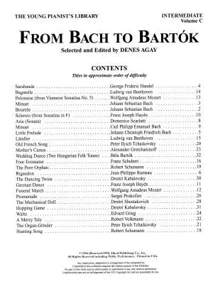 The Young Pianist\'s Library: From Bach to Bartok, Book 1C - Agay - Piano - Book