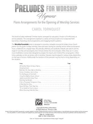 Preludes for Worship: Hymns - Tornquist - Piano - Book