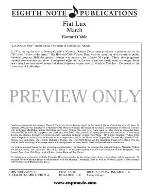 Fiat Lux March  - Cable - Concert Band - Gr. 4