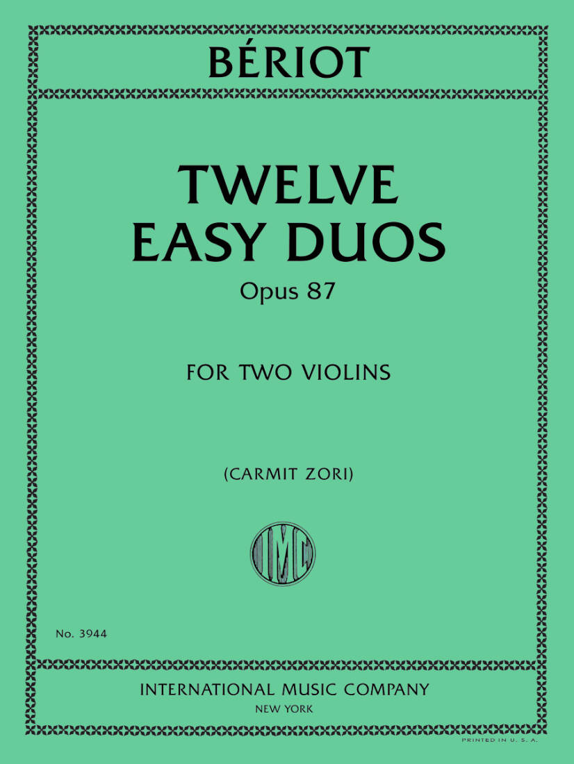 Twelve Easy Duos, Opus 87 - Beriot - Violin Duet - Book