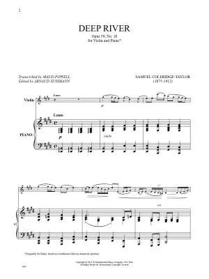 Deep River, Op. 59, No. 10 - Coleridge-Taylor - Violin/Piano - Book