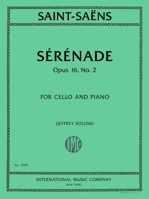 International Music Company - Serenade, Op. 16, No. 2 - Saint-Saens - Cello/Piano - Book