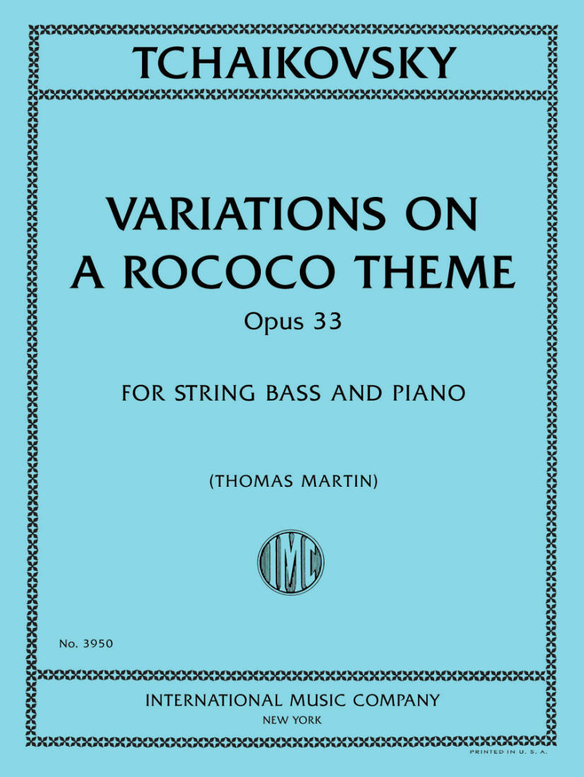 Variations on a Rococo Theme, Op. 33 - Tchaikovsky - String Bass/Piano - Book