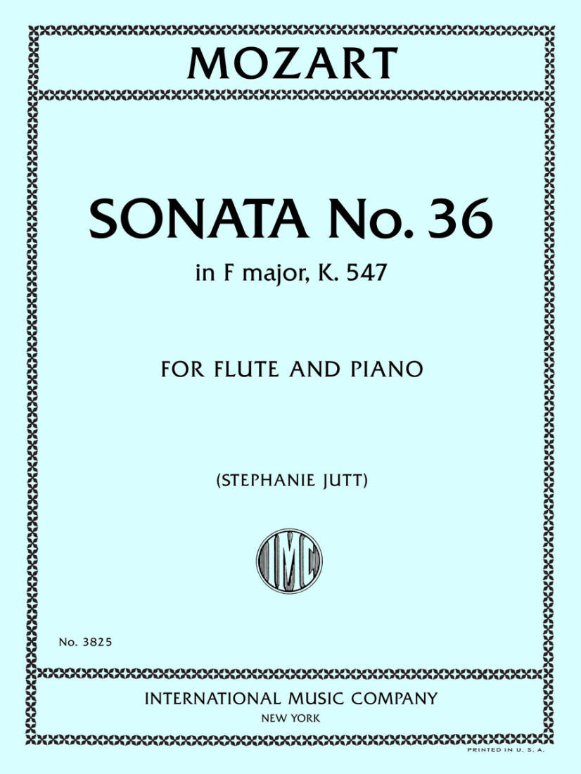 Sonata No. 36 in F major, K. 547 - Mozart - Flute/Piano - Book