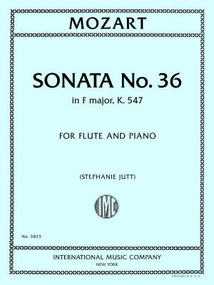 International Music Company - Sonata No. 36 in F major, K. 547 - Mozart - Flute/Piano - Book
