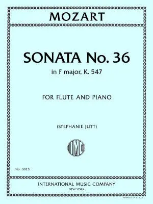 International Music Company - Sonata No. 36 in F major, K. 547 - Mozart - Flute/Piano - Book