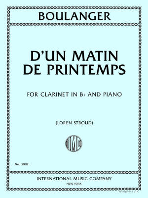 International Music Company - Dun Matin de Printemps - Boulanger - Clarinet/Piano - Book