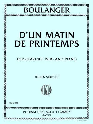 International Music Company - Dun Matin de Printemps - Boulanger - Clarinet/Piano - Book