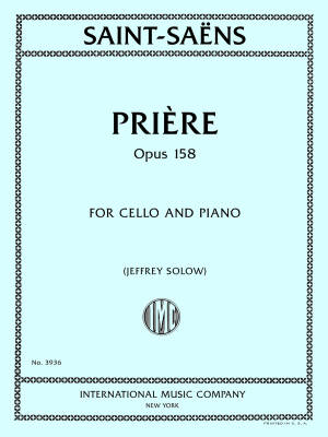 International Music Company - Priere, Op. 158 - Saint-Saens - Cello/Piano - Book
