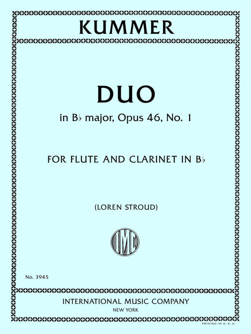 Duo in B Flat Major, Op. 46, No. 1 - Kummer - Flute/Clarinet - Book