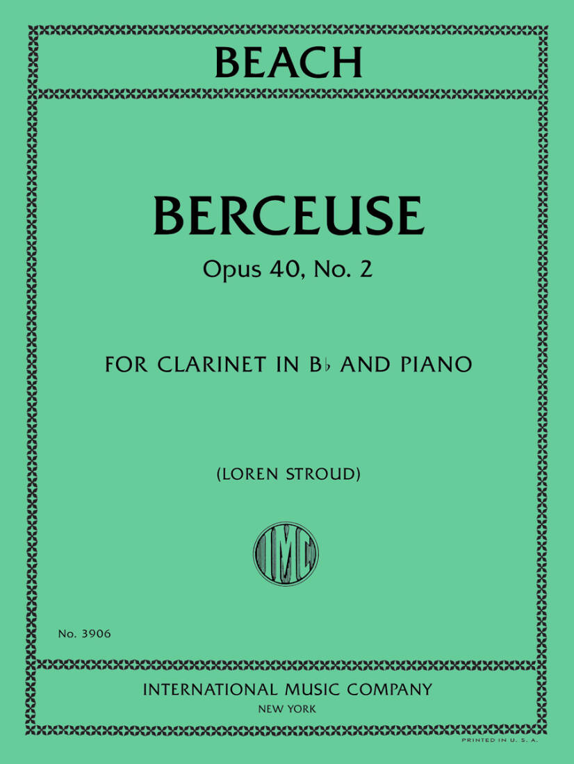 Berceuse, Op. 40, No. 2 - Beach - Clarinet/Piano - Sheet