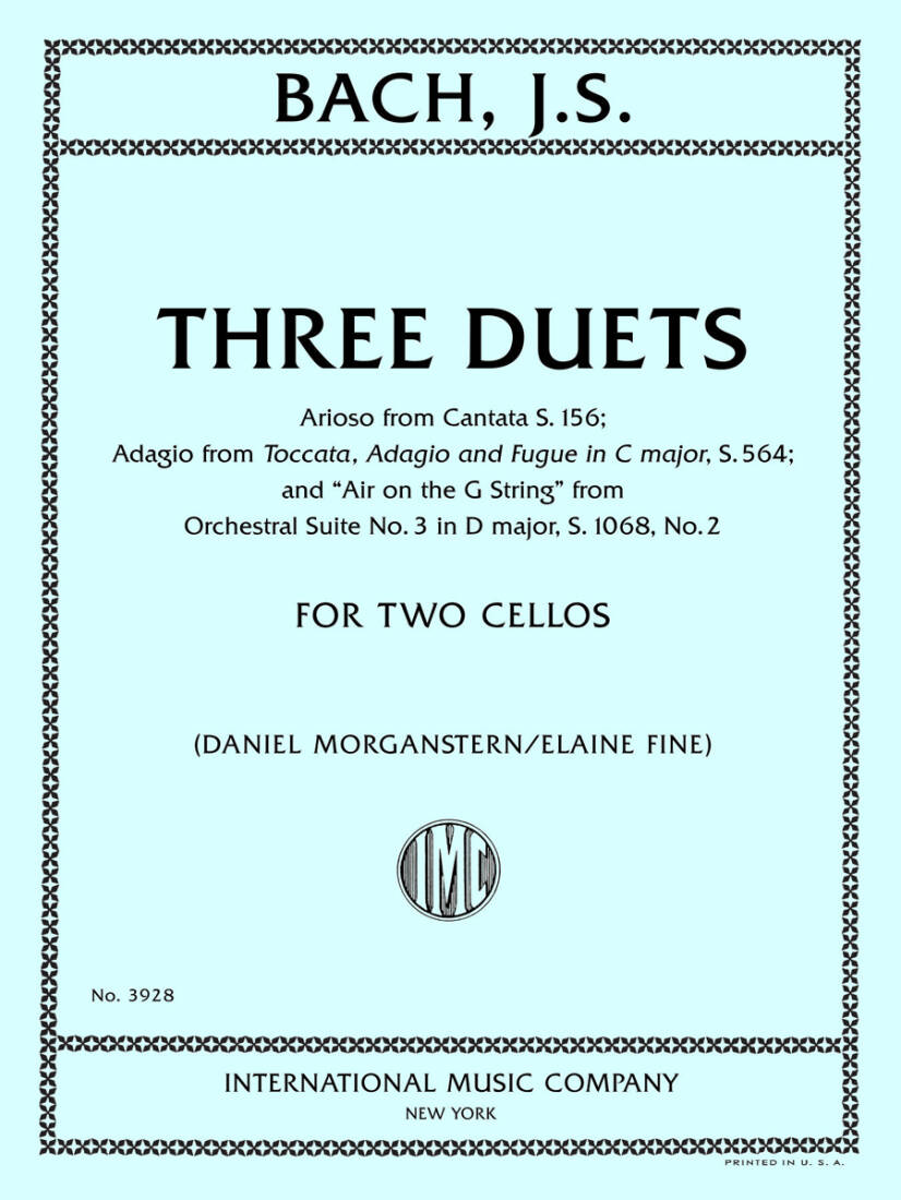 Three Duets: S.1068, S.564, S.156 - Bach - Cello Duet - Book