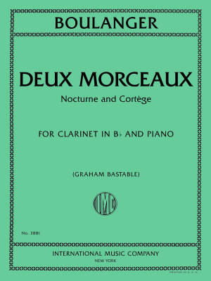 International Music Company - Deux Morceaux: Nocturne and Cortege - Boulanger - Clarinet/Piano - Book