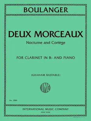 International Music Company - Deux Morceaux: Nocturne and Cortege - Boulanger - Clarinet/Piano - Book