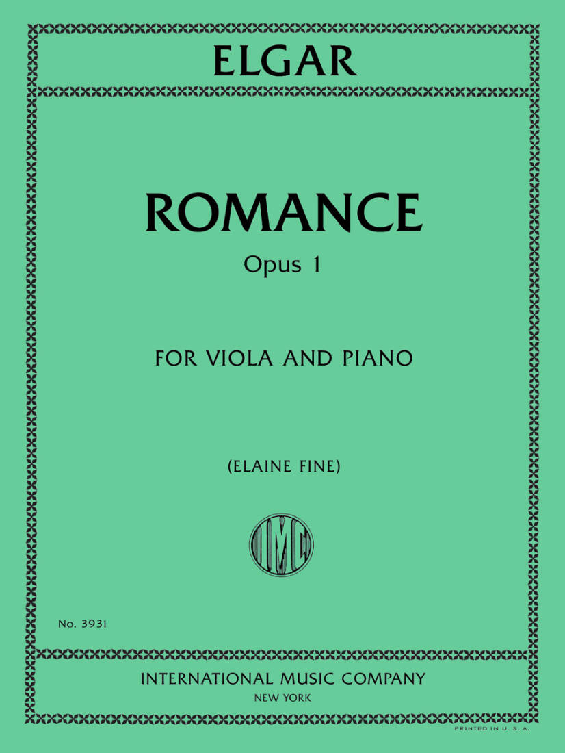 Romance, Op. 1 - Elgar - Viola/Piano - Sheet