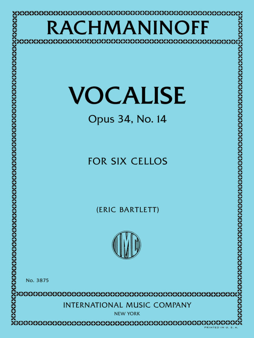 Vocalise, Op. 34, No. 14 - Rachmaninoff - Cello Sextet - Book