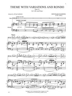 Theme with Variations and Rondo, Op. 61 - Romberg - Cello/Piano - Book