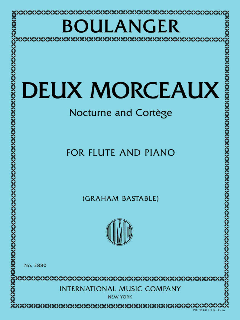 Deux Morceaux: Nocturne and Cortege - Boulanger - Flute/Piano - Book
