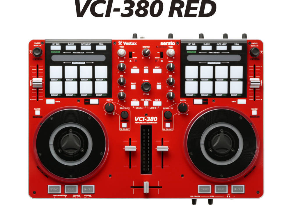 2 Channel DJ Controller w/Sound Card - Red