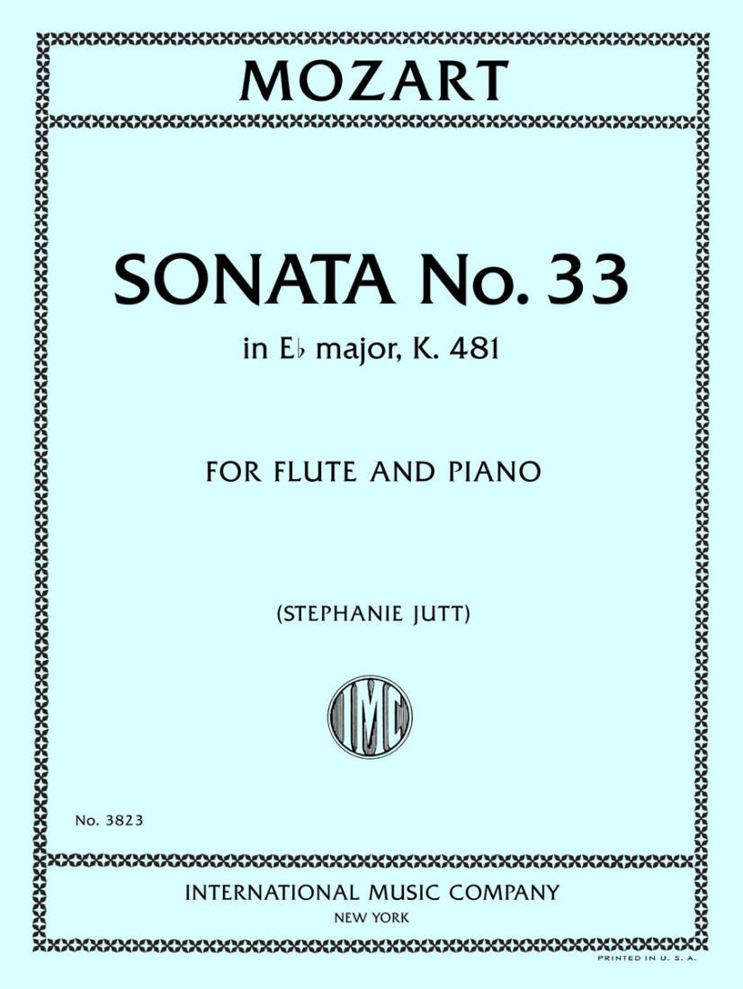 Sonata No. 33 in E Flat Major, K. 481 - Mozart - Flute/Piano - Book